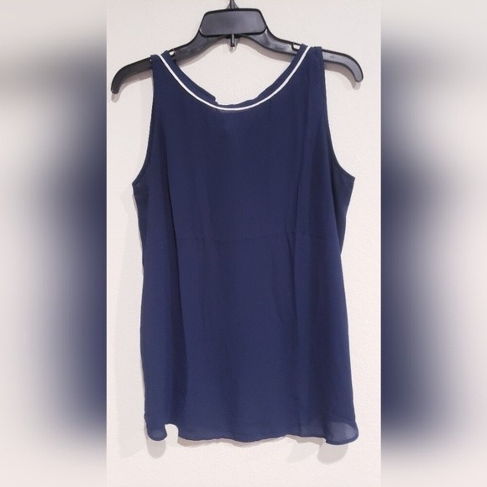 LOFT Navy Tank with White Tie size M